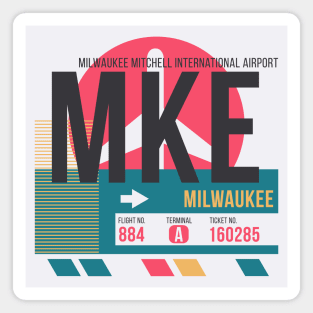 Milwaukee (MKE) Airport // Sunset Baggage Tag Magnet